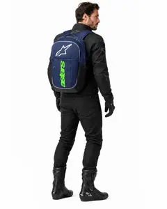 Imagem 4 de Mochila Alpinestars GFX Boss Backpack Azul Marinho/Verde - 20 Litros