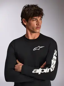 Imagem 3 de Camiseta Alpinestars Trackside - Preto/Branco