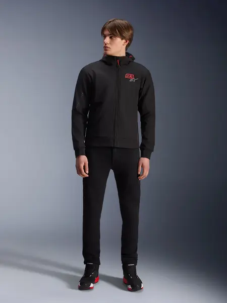 Jaqueta Alpinestars MM93 Radium Tech Hoodie - Preta/Vermelha Fluor