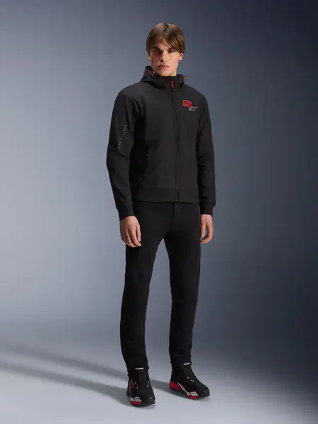Jaqueta Alpinestars MM93 Radium Tech Hoodie - Preta/Vermelha Fluor