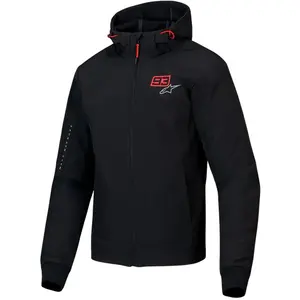 Jaqueta Alpinestars MM93 Radium Tech Hoodie - Preta/Vermelha Fluor