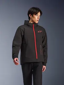 Imagem 5 de Jaqueta Alpinestars MM93 Radium Tech Hoodie - Preta/Vermelha Fluor