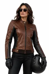 Imagem 5 de Jaqueta Texx Rebel Feminina - Marrom (Couro)