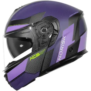 Capacete Norisk Vortex Traveler - Preto/Roxo Fosco (Articulado)