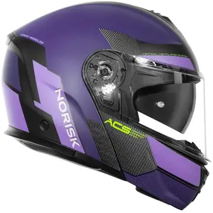 Imagem 2 de Capacete Norisk Vortex Traveler - Preto/Roxo Fosco (Articulado)