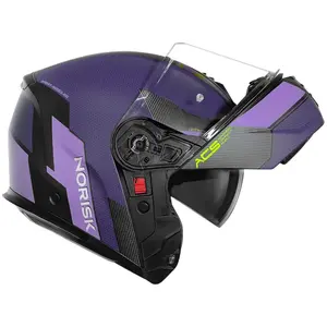 Imagem 10 de Capacete Norisk Vortex Traveler - Preto/Roxo Fosco (Articulado)