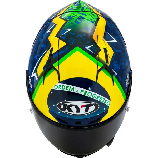Capacete KYT NZ Race Diogo Moreira 2024 - Azul/Amarelo - Grid Motors