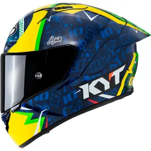Capacete KYT NZ Race Diogo Moreira 2024 - Azul/Amarelo - Grid Motors