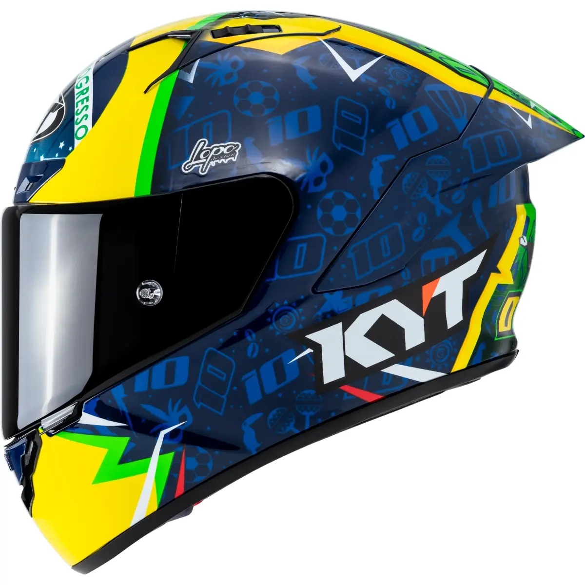 Capacete KYT NZ Race Diogo Moreira 2024 - Azul/Amarelo - Grid Motors