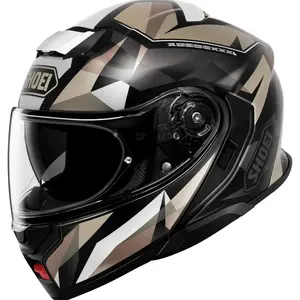 Capacete Shoei Neotec 3 Fragments TC-10 - Preto/Bege/Branco (Articulado)