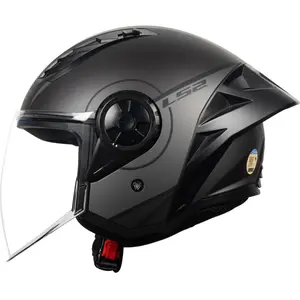 Capacete LS2 Airflow 2 Cover - Preto/Cinza Fosco (Aberto)