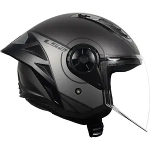 Imagem 2 de Capacete LS2 Airflow 2 Cover - Preto/Cinza Fosco (Aberto)