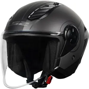 Imagem 3 de Capacete LS2 Airflow 2 Cover - Preto/Cinza Fosco (Aberto)