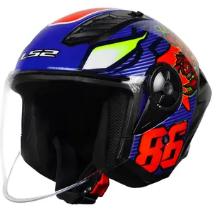 Imagem 3 de Capacete LS2 Airflow 2 Sting - Azul/Vermelho (Aberto)