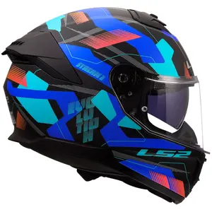Imagem 2 de Capacete LS2 Stream 2 Mika - Preto/Azul Fosco