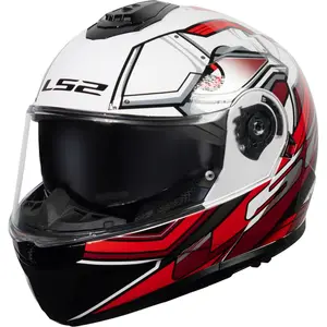 Imagem 3 de Capacete LS2 Strobe 2 FF908 Xdron - Branco/Vermelho (Articulado)
