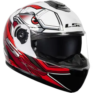 Imagem 4 de Capacete LS2 Strobe 2 FF908 Xdron - Branco/Vermelho (Articulado)