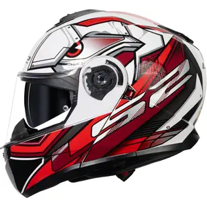 Imagem 1 de Capacete LS2 Strobe 2 FF908 Xdron - Branco/Vermelho (Articulado)