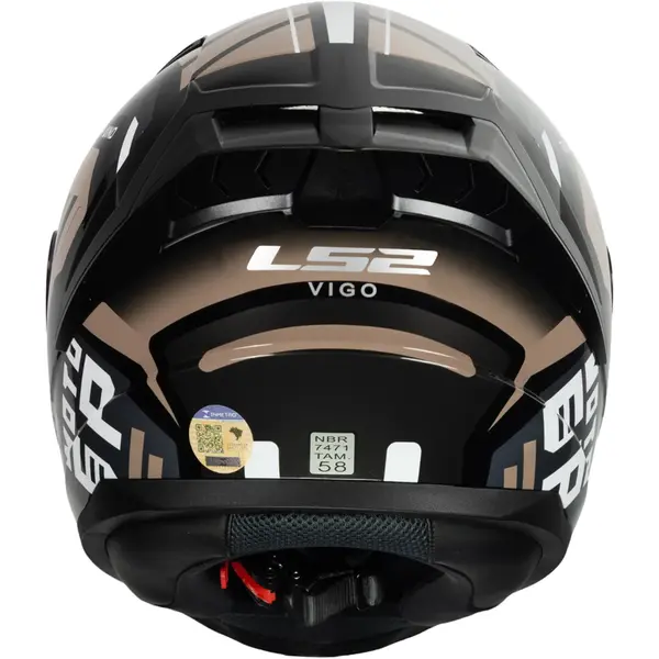 Capacete LS2 Vigo Keduo - Preto/Marrom/Amarelo - Grid Motors