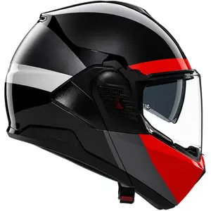 Imagem 2 de Capacete Nolan N120-1 Blocco - Preto/Cinza/Vermelho (Articulado)