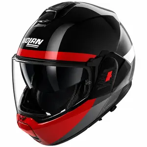 Imagem 4 de Capacete Nolan N120-1 Blocco - Preto/Cinza/Vermelho (Articulado)