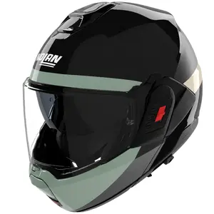 Imagem 3 de Capacete Nolan N120-1 Blocco - Preto/Cinza/Verde Grigio (Articulado)