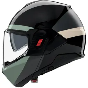 Capacete Nolan N120-1 Blocco - Preto/Cinza/Verde Grigio (Articulado)