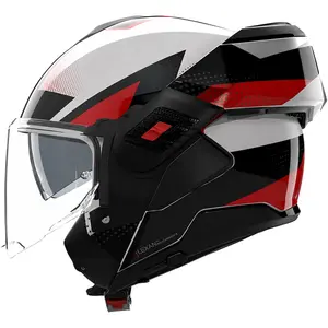 Imagem 3 de Capacete Nolan N120-1 Ciclone - Branco/Vermelho (Articulado)