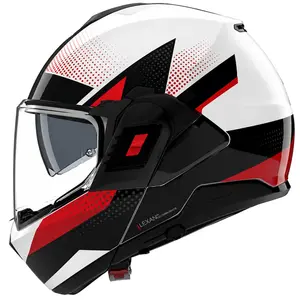 Capacete Nolan N120-1 Ciclone - Branco/Vermelho (Articulado)
