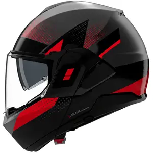 Capacete Nolan N120-1 Ciclone - Cinza/Preto/Vermelho (Articulado)