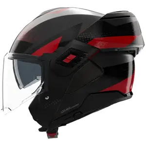 Imagem 2 de Capacete Nolan N120-1 Ciclone - Cinza/Preto/Vermelho (Articulado)