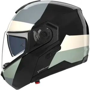 Capacete Nolan N90-3 Blocco - Preto/Cinza/Verde Grigio (Articulado)