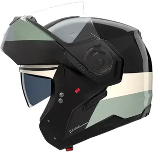Imagem 3 de Capacete Nolan N90-3 Blocco - Preto/Cinza/Verde Grigio (Articulado)