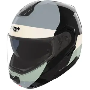 Imagem 2 de Capacete Nolan N90-3 Blocco - Preto/Cinza/Verde Grigio (Articulado)