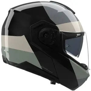 Imagem 4 de Capacete Nolan N90-3 Blocco - Preto/Cinza/Verde Grigio (Articulado)