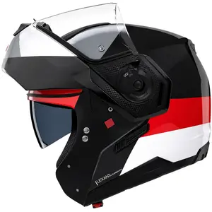 Imagem 2 de Capacete Nolan N90-3 Blocco - Preto/Vermelho/Cinza (Articulado)