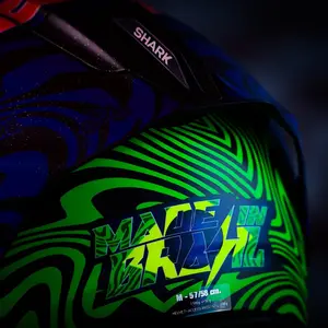 Imagem 5 de Capacete Shark Skwal Cup Eric Granado BGY - Azul/Verde/Amarelo Fosco