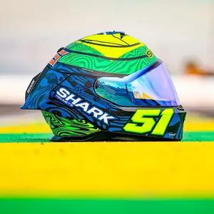 Imagem 6 de Capacete Shark Skwal Cup Eric Granado BGY - Azul/Verde/Amarelo Fosco
