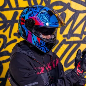 Imagem 6 de Capacete X11 Revo Jaguar - Azul/Roxo/Rosa