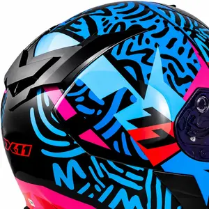Imagem 4 de Capacete X11 Revo Jaguar - Azul/Roxo/Rosa