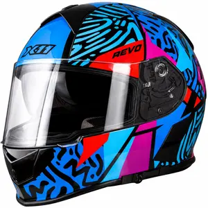 Capacete X11 Revo Jaguar - Azul/Roxo/Rosa