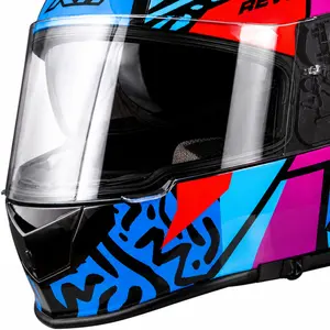 Imagem 3 de Capacete X11 Revo Jaguar - Azul/Roxo/Rosa