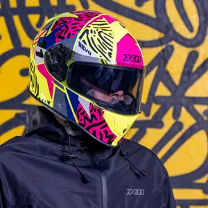Imagem 5 de Capacete X11 Revo Jaguar - Amarelo/Rosa/Cinza
