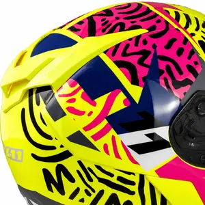 Imagem 4 de Capacete X11 Revo Jaguar - Amarelo/Rosa/Cinza