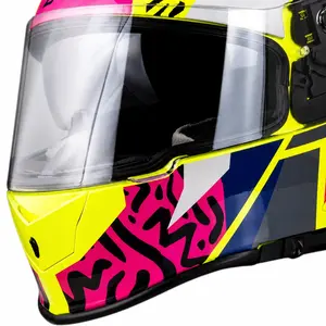 Imagem 3 de Capacete X11 Revo Jaguar - Amarelo/Rosa/Cinza