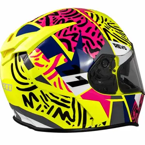 Imagem 2 de Capacete X11 Revo Jaguar - Amarelo/Rosa/Cinza