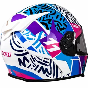 Imagem 2 de Capacete X11 Revo Jaguar - Branco/Azul/Rosa/Roxo