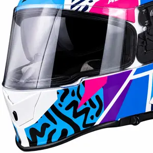 Imagem 3 de Capacete X11 Revo Jaguar - Branco/Azul/Rosa/Roxo