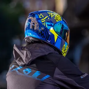 Imagem 6 de Capacete X11 Revo Jaguar - Azul/Amarelo