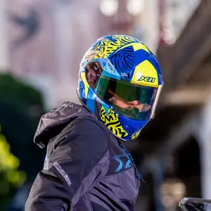 Imagem 5 de Capacete X11 Revo Jaguar - Azul/Amarelo